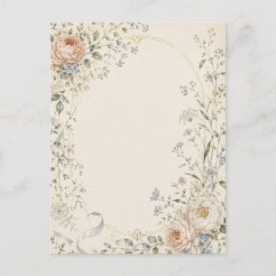 Wedding Invitation in Elegant French Country Style Postcard