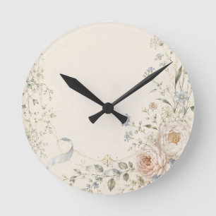 Wedding Invitation in Elegant French Country Style Round Clock