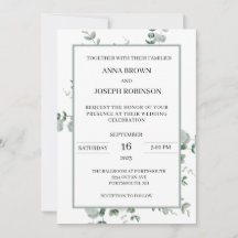 Wedding invitation in Eucalyptus