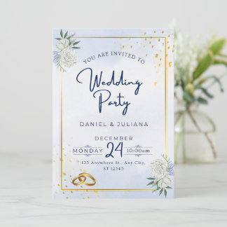 Wedding invitation in soft colours