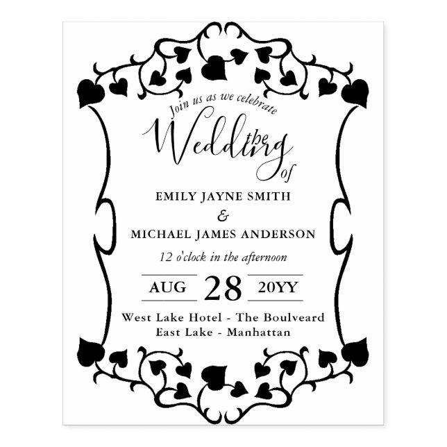 Wedding Invitation INK STAMP - Custom Vintage DIY (Imprint)
