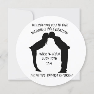 WEDDING INVITATION KISSING COUPLE SILHOUETTE