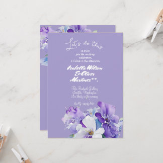 wedding invitation lavender colorfloral