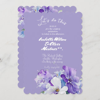 wedding invitation lavender colorfloral