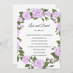Wedding Invitation-Lavender Roses Invitation