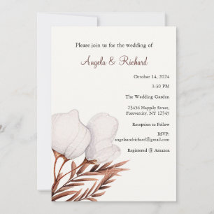 Wedding Invitation, Leaf, Fall, Garden Invitation