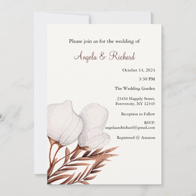 Wedding Invitation, Leaf, Fall, Garden Invitation (Front)