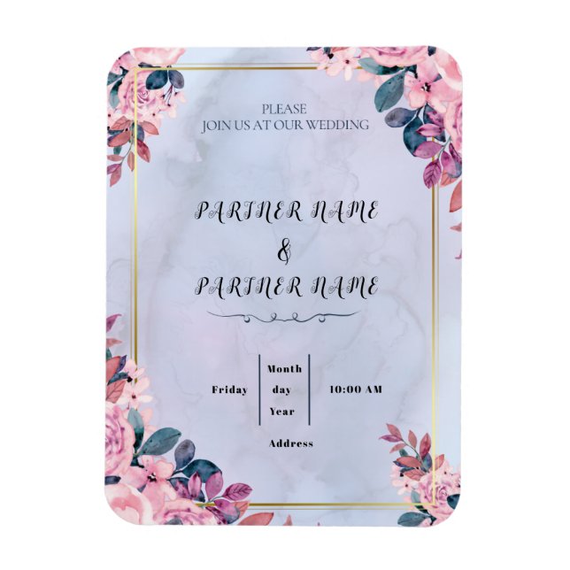 Wedding Invitation Magnet (Vertical)