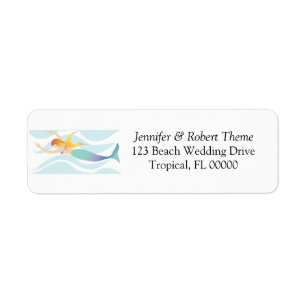 Wedding Invitation Mail Label Beach Theme Return Address Label