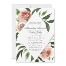 WEDDING INVITATION | Modern Elegant Blush Floral