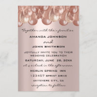 Wedding Invitation Modern Rose Blush Ballons
