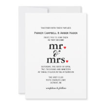 Wedding Invitation | mr. and mrs. heart