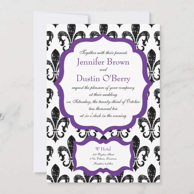 Wedding Invitation | New Orleans | Purpl Alternate (Front)
