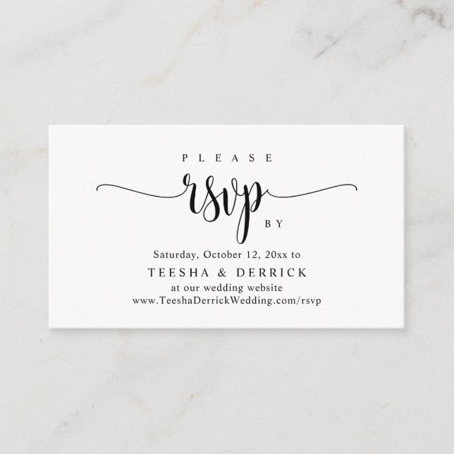 Wedding Invitation Online RSVP, Calligraphy Script (Front)