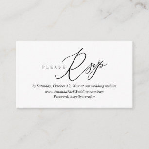 Wedding Invitation Online RSVP, Modern Script Card