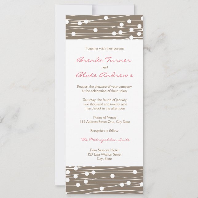 Wedding Invitation - Organic Dots and Lines (Front)