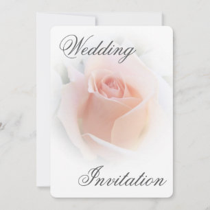 Wedding Invitation Peach Pink Rosebud