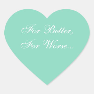 Wedding Invitation Pearl Aqua Heart Sticker