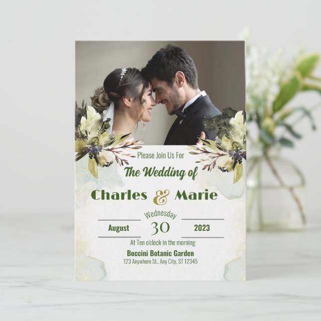 Wedding Invitation Personalise design (Standing Front)