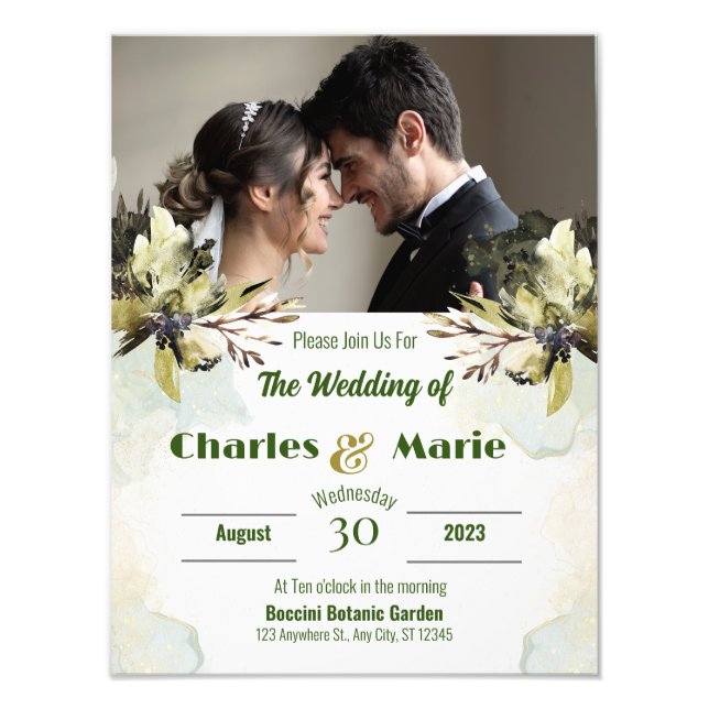 Wedding Invitation Personalise design Photo Print (Front)