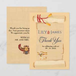 Wedding Invitation Pharaonic heritage on papyrus