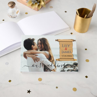 Wedding Invitation Pharaonic heritage on papyrus Guest Book