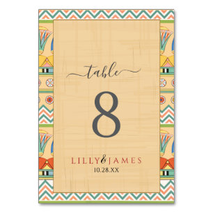Wedding Invitation Pharaonic heritage on papyrus Table Number