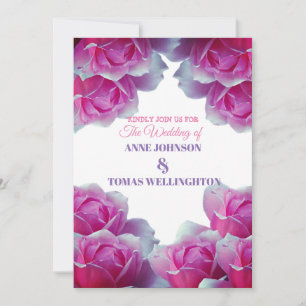 Wedding Invitation, Pink Roses Invitation