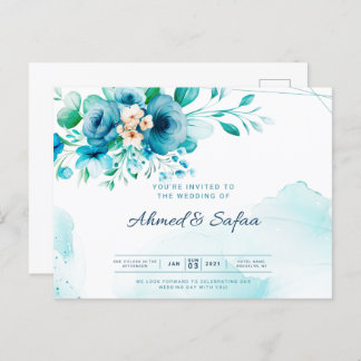wedding invitation postcard