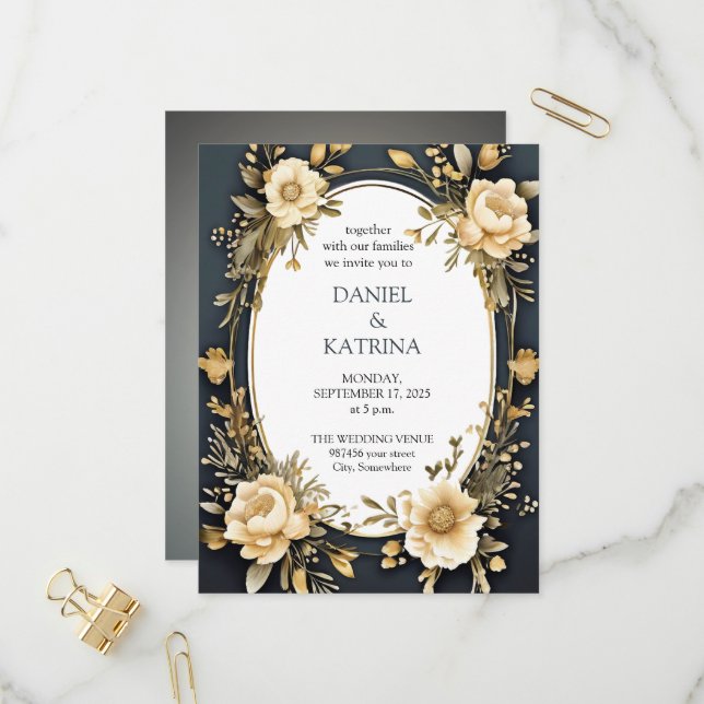 wedding invitation postcard (Front/Back In Situ)