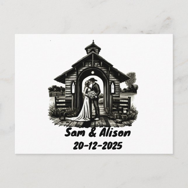 Wedding invitation postcard (Front)