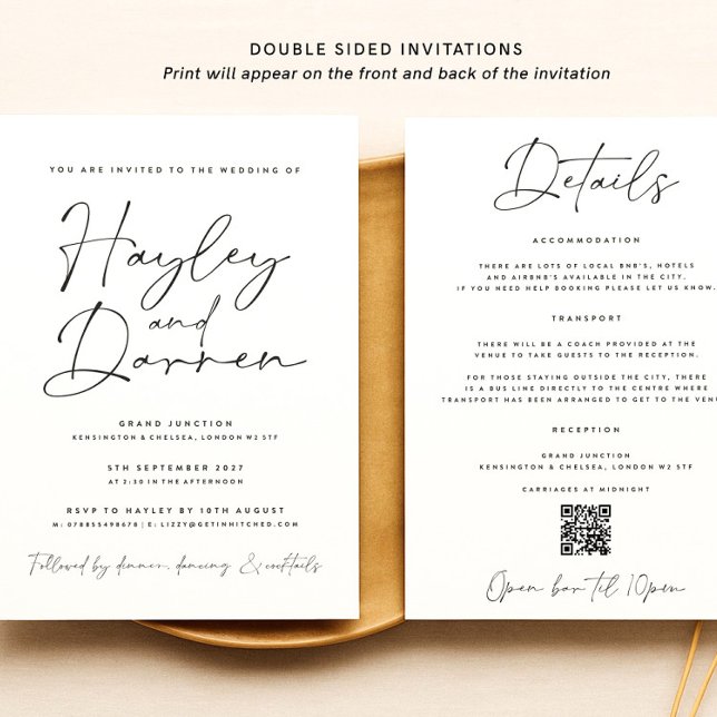 Wedding Invitation Postcard, Simple Wedding Invite (Creator Uploaded)
