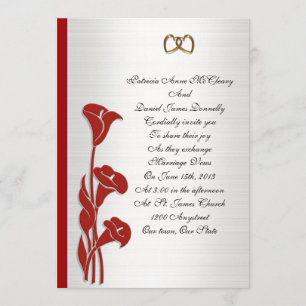 Wedding Invitation red calla lily
