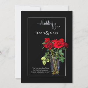 Wedding Invitation, Red Rose Collection/Black Invitation