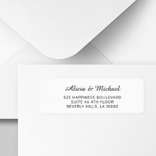 Wedding invitation return address return address label