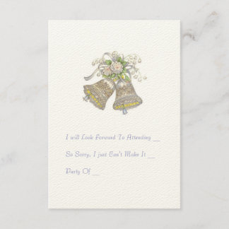 Wedding  Invitation RSVP Card. "Wedding Bells"