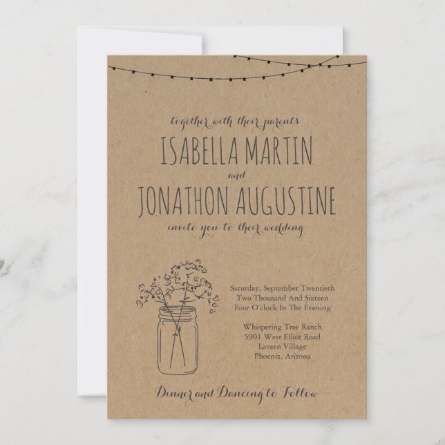 Wedding Invitation | Rustic Kraft (Front)