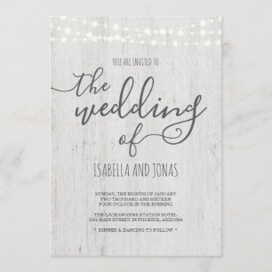 Wedding Invitation   Rustic Romantic