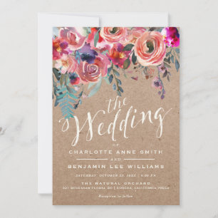 WEDDING INVITATION   Rustic Spring Elegant Floral