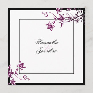 Wedding Invitation Sangria & White Elegant Floral
