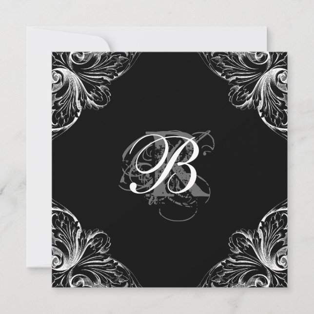 Wedding Invitation Save the Date Elegant Monogram (Front)