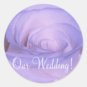 Wedding Invitation Seal_Lilac Rose_Our Wedding! Classic Round Sticker