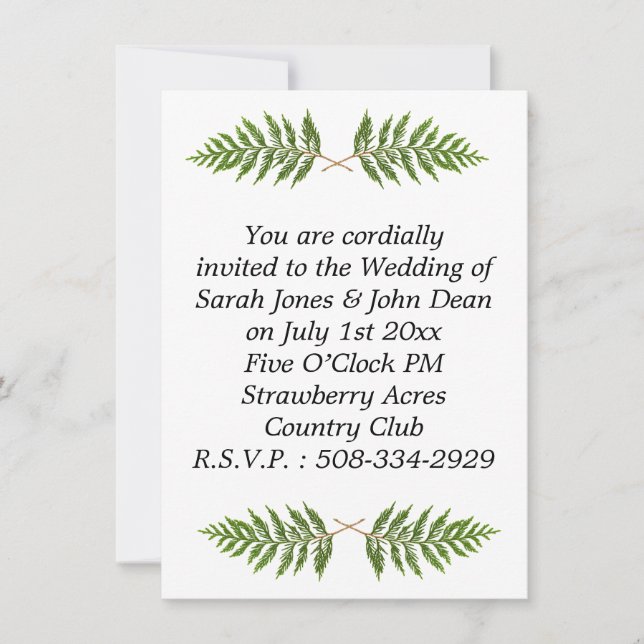 Wedding invitation simple (Front)