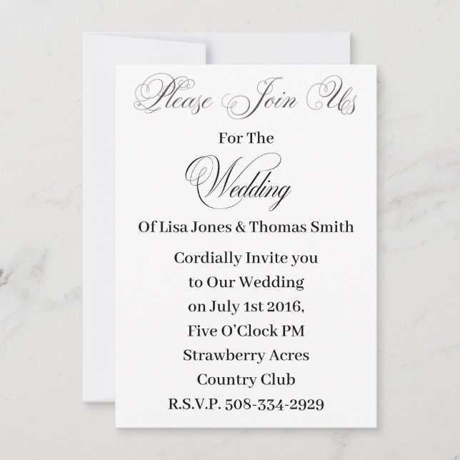 Wedding invitation simple (Front)