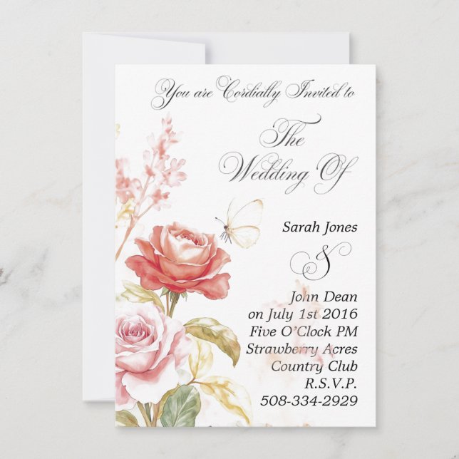 Wedding invitation simple (Front)