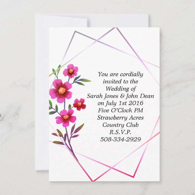 Wedding invitation simple (Front)