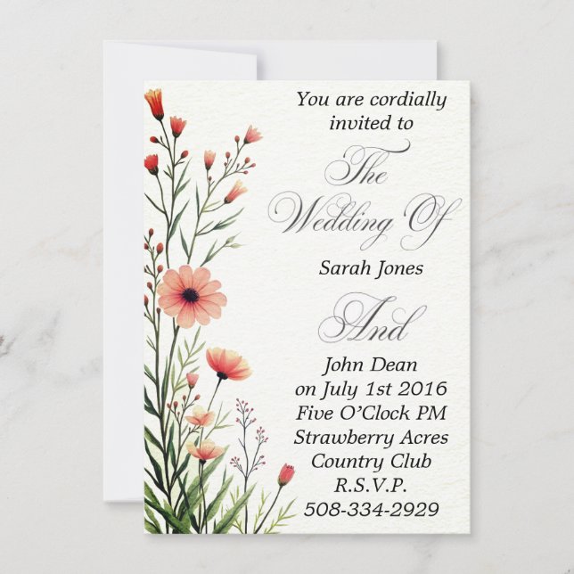 Wedding invitation simple (Front)