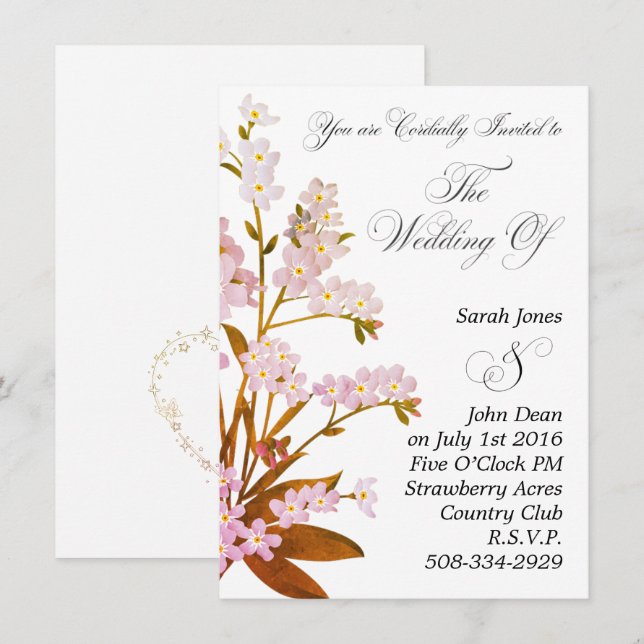 Wedding invitation simple (Front/Back)