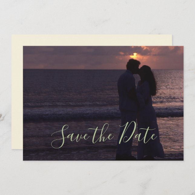 Wedding Invitation Simple Template Custom Photo (Front/Back)