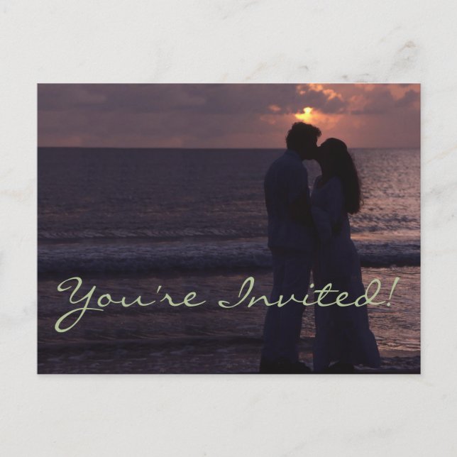 Wedding Invitation Simple Template Custom Photo Postcard (Front)